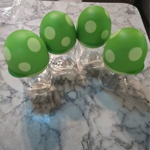 Bobo 3 OZ Mushroom Capped Glass Baby Bottles - Set of 4 Preowned